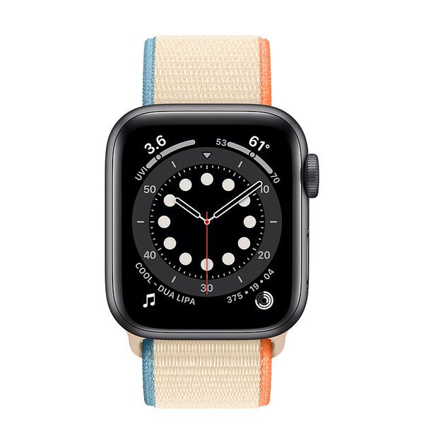 Apple Watch Series 6 Aluminium 44 mm (2020) | GPS + Cellular | Space Gray | Cream Sport Loop, image 2 of 2
