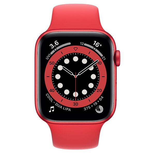 Apple Watch Series 6 Aluminium 44 mm (2020) | GPS | rood | Sportbandje rood 2