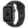 Apple Watch Series 6 Aluminium 44 mm (2020) | GPS | rymdgrå | Sportband svart thumbnail 1/2
