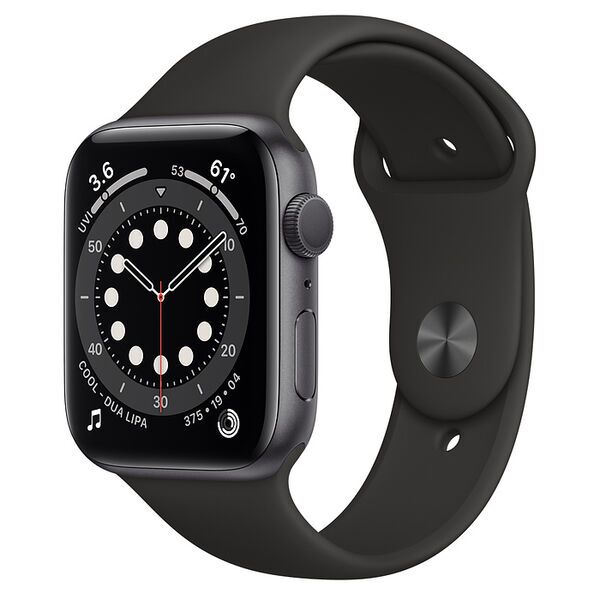 Apple Watch Series 6 Aluminium 44 mm (2020) | GPS | spacegrey | Sportbandje zwart