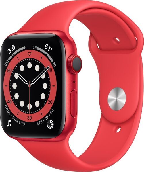 Apple Watch Series 6 Aluminium 44 mm (2020) | GPS + Cellular | rød | Sportsrem Rød