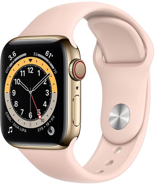 Apple Watch Series 6 Acier 40 mm (2020) | or | Bracelet Sport Rose sable