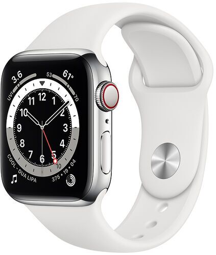 Apple Watch Series 6 Stainless steel 40 mm (2020) | silver | Sport Band white