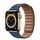 Apple Watch Series 6 Edelstahl 40 mm (2020) | gold | Lederarmband mit Endstück M/L Baltischblau thumbnail 1/2