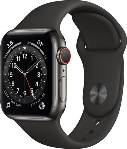 Apple Watch Series 6 Stainless steel 40 mm (2020) | graphite | Sport Band black