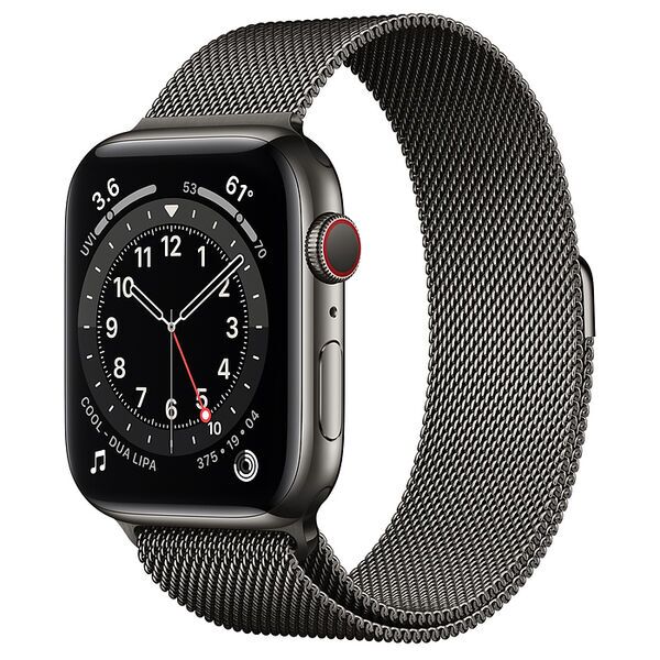 Apple Watch Series 6 Roestvrij Staal 44 mm (2020) | grafiet | Milanees bandje grafiet