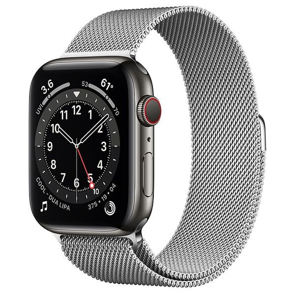 Apple Watch Series 6 Roostevaba teras 44 mm (2020) | grafiit | Milanaise käevõru hõbe, image 1 of 2