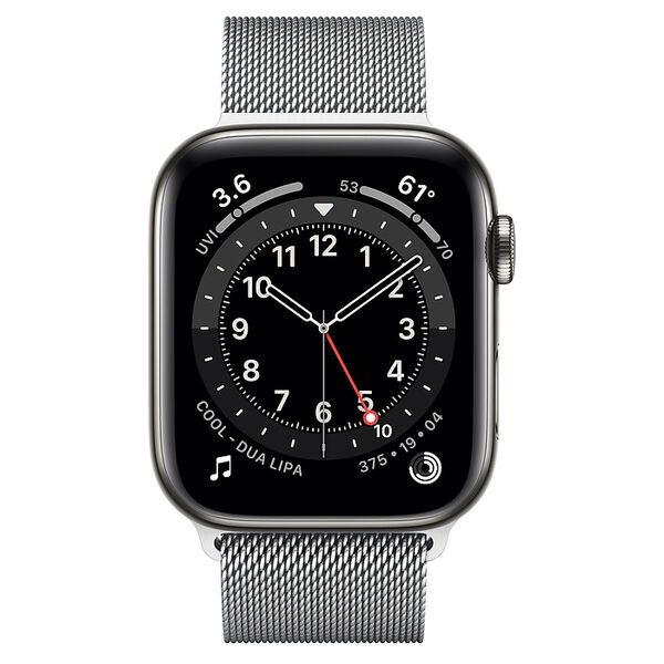 Apple Watch Series 6 Roostevaba teras 44 mm (2020) | grafiit | Milanaise käevõru hõbe, image 2 of 2