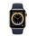 Apple Watch Series 6 Roestvrij Staal 44 mm (2020) | goud | Sportbandje donkermarineblauw thumbnail 2/2