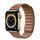 Apple Watch Series 6 Неръждаема стомана 44 mm (2020) | gold | Кожена каишка с накрайник M/L Седлокафяв, thumbnail 1 of 2