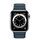 Apple Watch Series 6 Acciaio inossidabile 44 mm (2020) | argento | Cinturino in pelle con pezzo finale M/L blu Baltico thumbnail 2/2