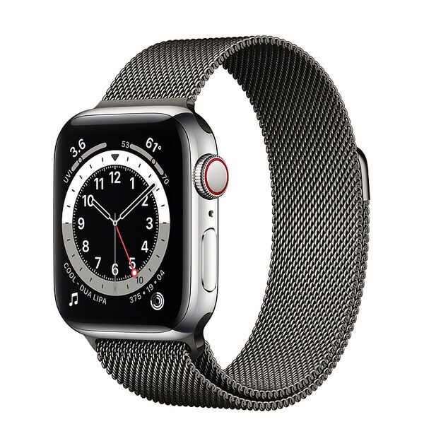 Apple Watch Series 6 Stainless steel 44 mm (2020) | silver | Milanese Band Graphite, image 1 of 2