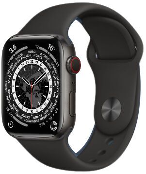 Like New: Apple Watch Series 6 Titanium 44 mm (2020) | GPS + Cellular | black | Sport Band black