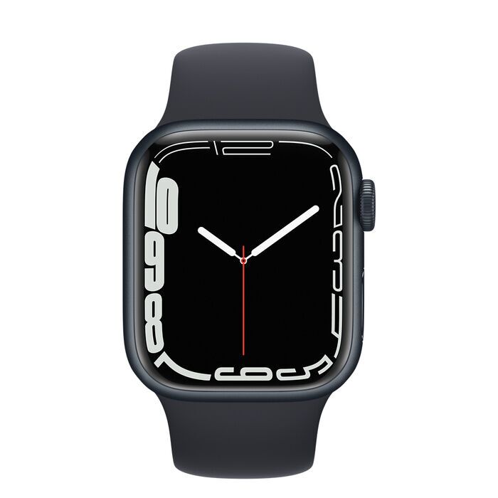 Apple Watch Series 7 Aluminium 41 mm (2021) | GPS | Middernacht | Sportband Middernacht
