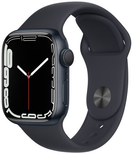 Väldigt bra: Apple Watch Series 7 Aluminium 41 mm (2021) | GPS + Cellular | Midnatt | Sportband Midnatt