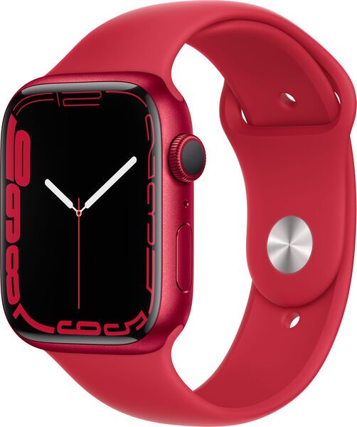 Apple Watch Series 7 Aluminium 41 mm (2021) | GPS | rot | Sportarmband rot 2