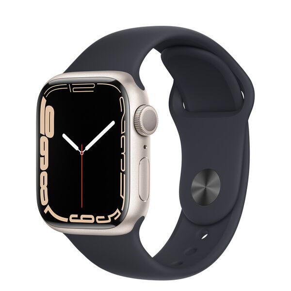 Apple Watch Series 7 Aluminium 41 mm (2021) | GPS | Polar Star | Sportbandje Middernacht 1