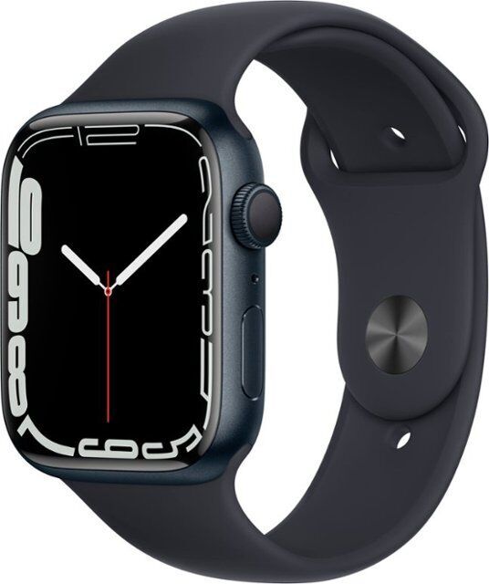 Apple Watch Series 7 Aluminium 45 mm (2021) | GPS | Middernacht | Sportbandje Middernacht
