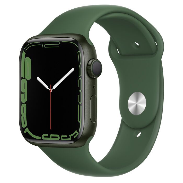 Apple Watch Series 7 Aluminium 45 mm (2021) | GPS | groen | Sportband Klaver