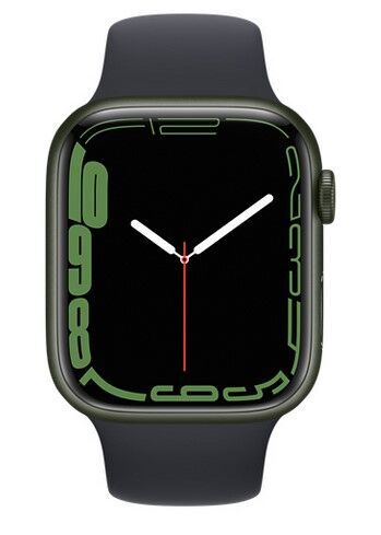 Apple Watch Series 7 Aluminium 45 mm (2021) | GPS + Cellular | zielony | Pasek sportowy w kolorze Północ