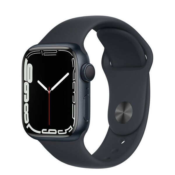 Apple Watch Series 7 Edelstahl 41 mm (2021) | GPS + Cellular | Mitternacht | Sportarmband Mitternacht 2