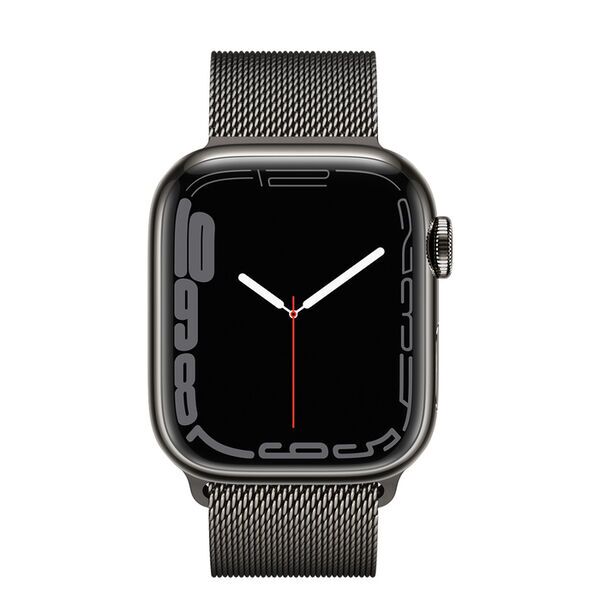 Apple Watch Series 7 Stainless steel 41 mm (2021) | GPS + Cellular | graphite | Milanese Band Graphite 2