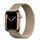 Apple Watch Series 7 Rustfrit stål 41 mm (2021) | GPS + Cellular | guld | Milano-urrem guld thumbnail 1/2