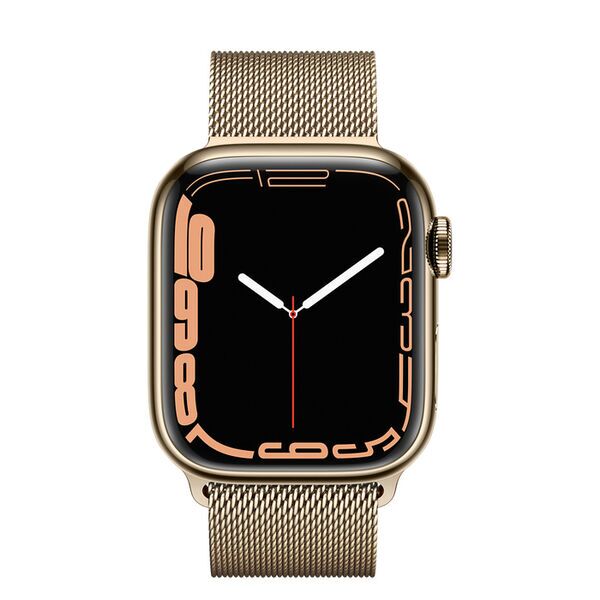 Apple Watch Series 7 Stainless Steel 41 mm (2021) | GPS + Cellular | gold | gold Milanese Loop, image 2 of 2