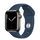 Apple Watch Series 7 Stainless steel 41 mm (2021) | GPS + Cellular | graphite | Sport Band dark blue thumbnail 1/2