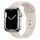 Apple Watch Series 7 Ruostumaton teräs 45 mm (2021) | GPS + Cellular | hopea | Urheiluranneke Starlight thumbnail 1/2