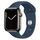 Apple Watch Series 7 Edelstahl 45 mm (2021) | GPS + Cellular | graphit | Sportarmband Abyssblau thumbnail 1/2