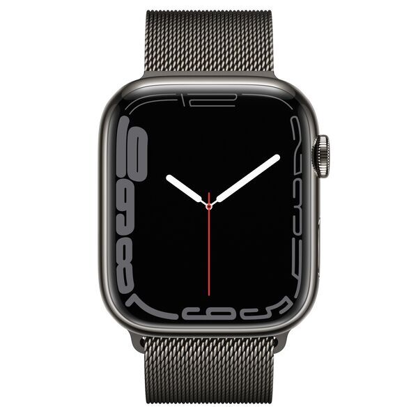 Apple Watch Series 7 Stainless steel 45 mm (2021) | GPS + Cellular | graphite | Milanese Band Graphite 2