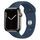 Apple Watch Series 7 Rostfritt stål 45 mm (2021) | GPS | grafit | Sportband Bläckblå thumbnail 1/2