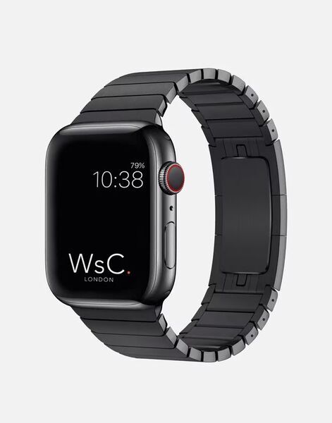 Apple Watch Series 7 Edelstahl 45 mm (2021) | GPS + Cellular | graphit | Link Armband Space Black 1