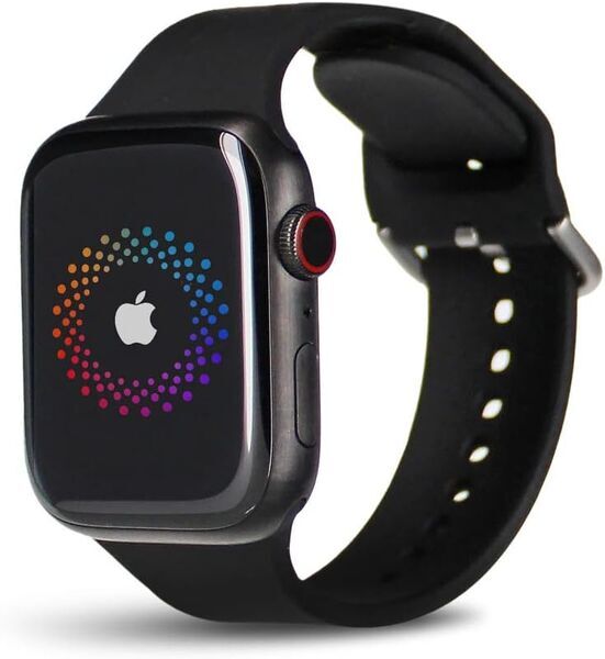 Apple Watch Series 7 Titane 45 mm (2021) | GPS + Cellular | Space Black | Bracelet Sport noir