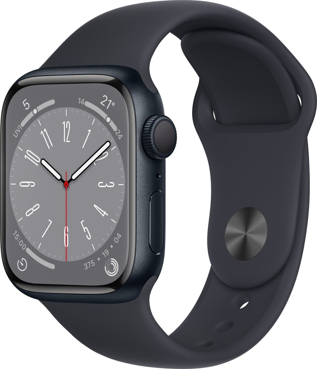 Apple Watch Series 8 Aluminium 41 mm (2022) GPS Mitternacht Sportarmband Mitternacht S/M