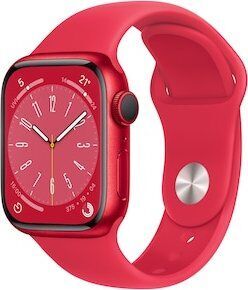 Apple Watch Series 8 Aluminium 41 mm (2022) | GPS | (PRODUCT)RED | Sportarmband (PRODUCT)RED M/L