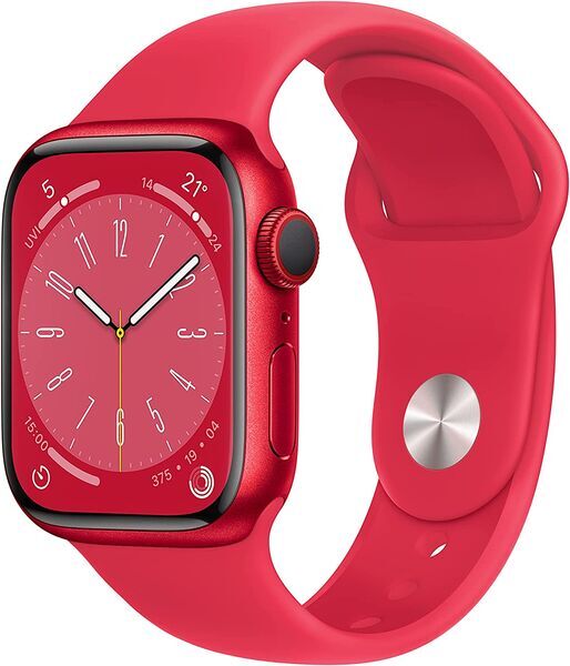 Apple Watch Series 8 Aluminium 41 mm (2022) | GPS + Cellular | (PRODUCT)RED | Pasek sportowy w kolorze (PRODUCT)RED M/L