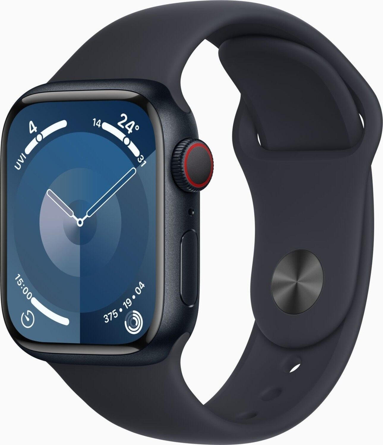Apple Watch Series 9 aluminium 41 mm (2023) | GPS + Cellular | Middernacht | Sportbandje Middernacht M/L