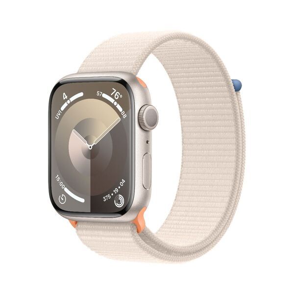 Apple Watch Series 9 Alumínio 41 mm (2023) | GPS + Cellular | Estrela polar | Sport Loop Polarstern