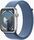 Apple Watch Series 9 Aluminium 41 mm (2023) | GPS + Cellular | zilver | Geweven sportbandje Winterblauw thumbnail 2/2