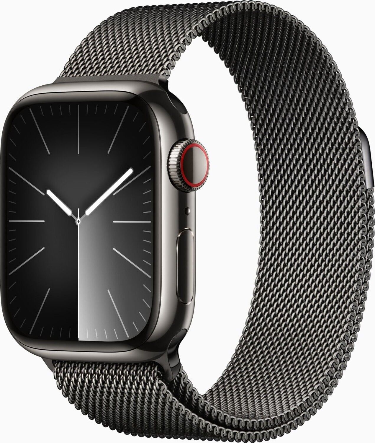 Apple Watch Series 9 Roestvrij staal 41 mm (2023) | GPS + Cellular | Grafiet | Milanese bandje Grafiet