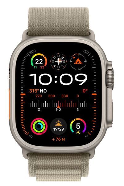Apple Watch Ultra 2 (2023) | GPS + Cellular | sølv | Alpine Loop olivengrøn Medium 2