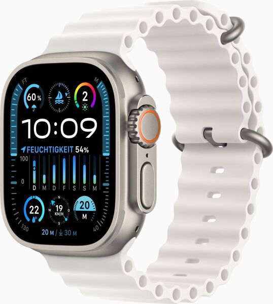 Apple Watch Ultra 2 (2023) | GPS + Cellular | prateado | bracelete Ocean branca