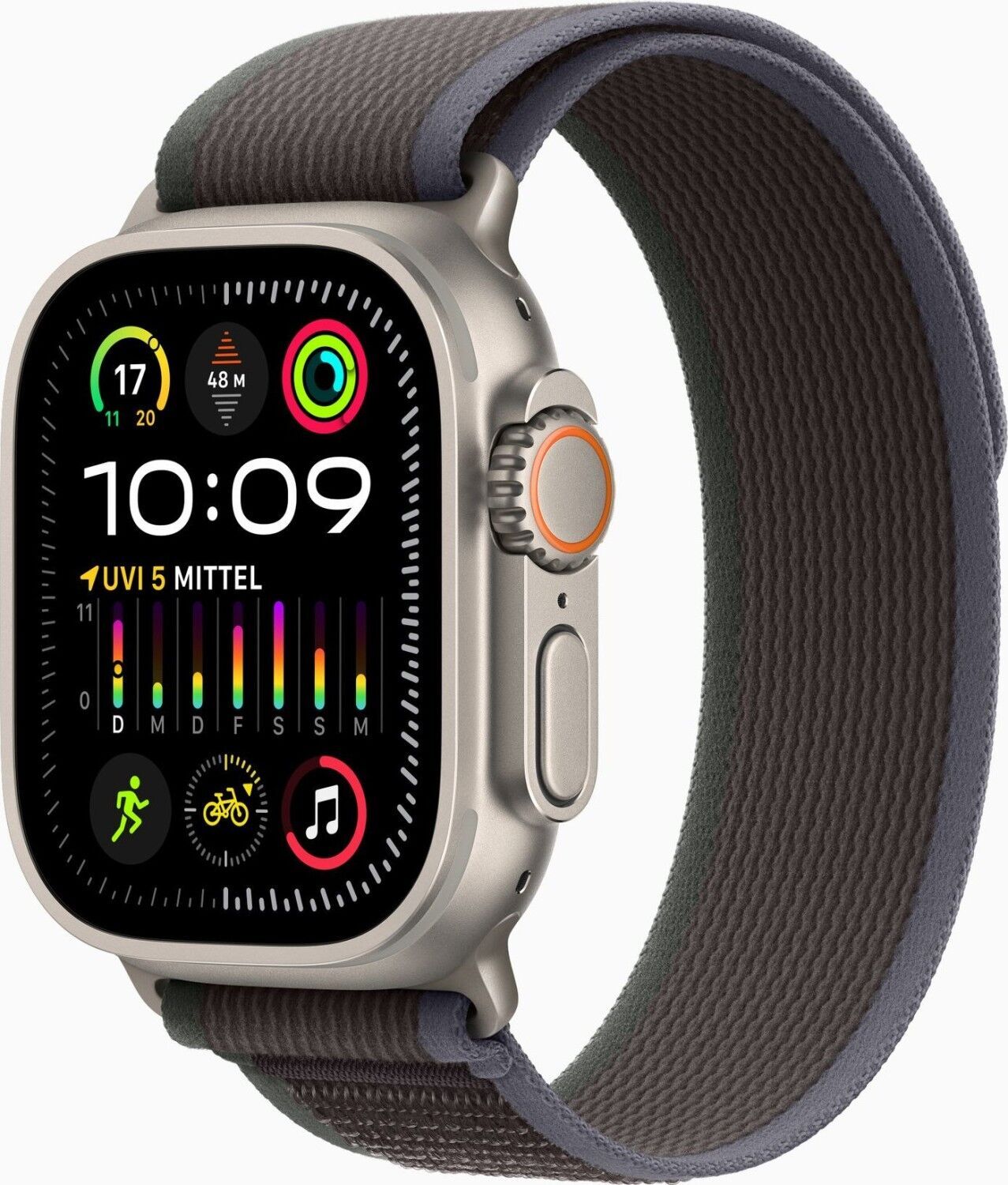 Apple Watch Ultra 2 (2023) | GPS + Cellular | zilver | Trail Loop blauw/zwart M/L