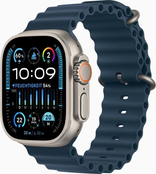 Apple Watch Ultra 2 (2023) | GPS + Cellular | silber | Ocean Armband blau
