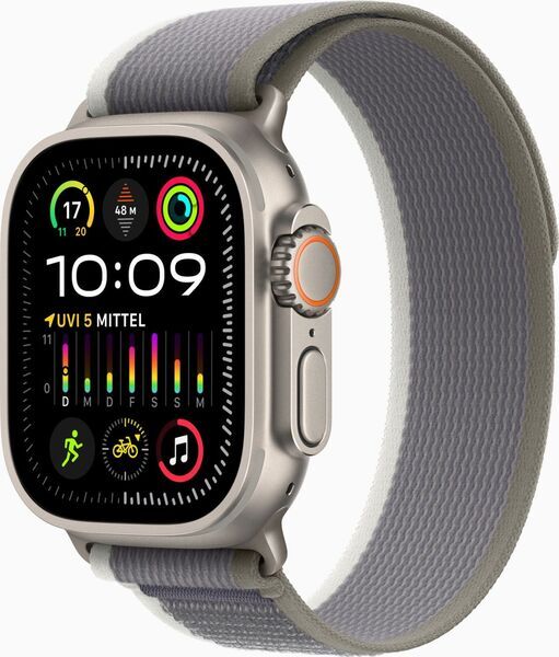 Apple Watch Ultra 2 (2023) | GPS + Cellular | silver | Terrängloop grön/grå M/L