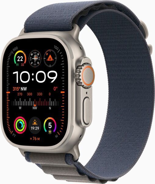 Apple Watch Ultra 2 (2023) | GPS + Cellular | sølv | Alpine Loop blå Medium