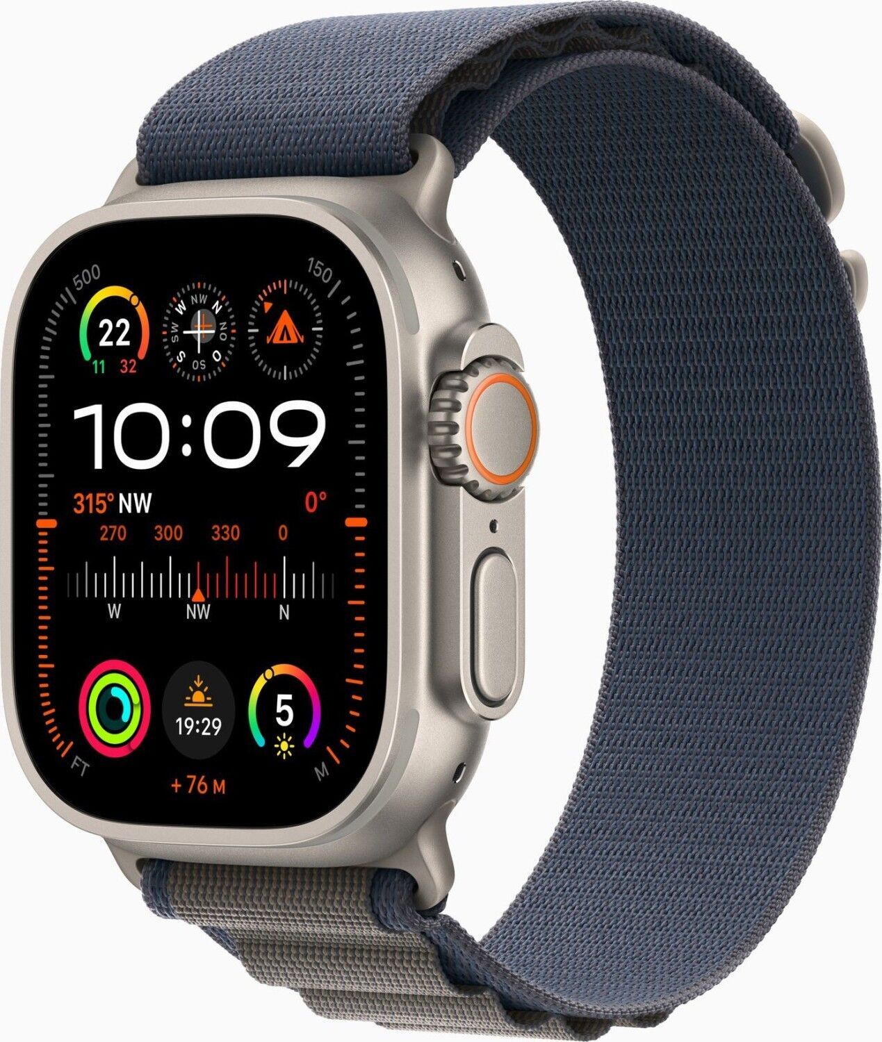 Apple Watch Ultra 2 (2023) | GPS + Cellular | zilver | blauwe Alpine Loop medium