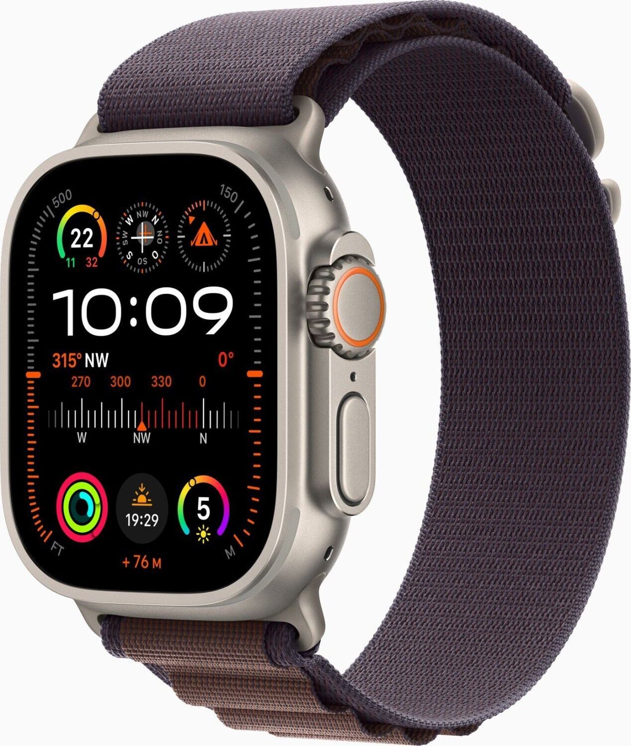 Apple Watch Ultra 2 (2023) | GPS + Cellular | zilver | Alpine Loop indigo medium